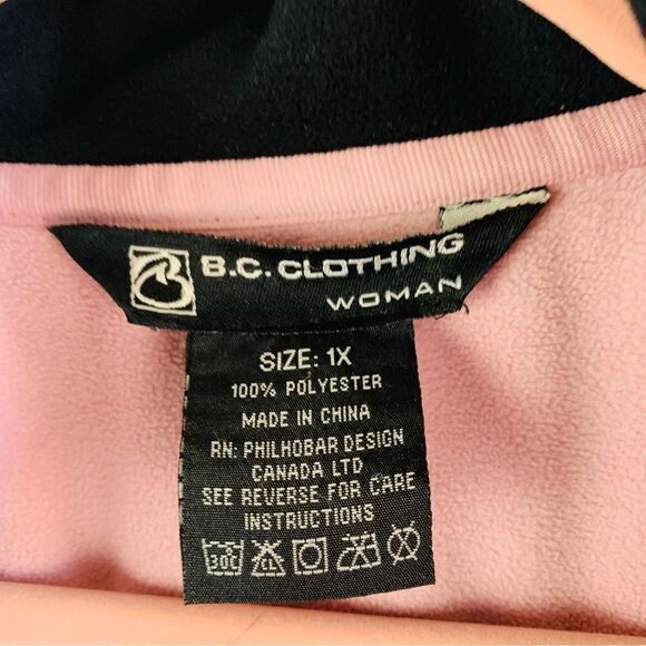 BC Clothing Black Silver Full Zip Fleece Jacket - Picture 3 of 3